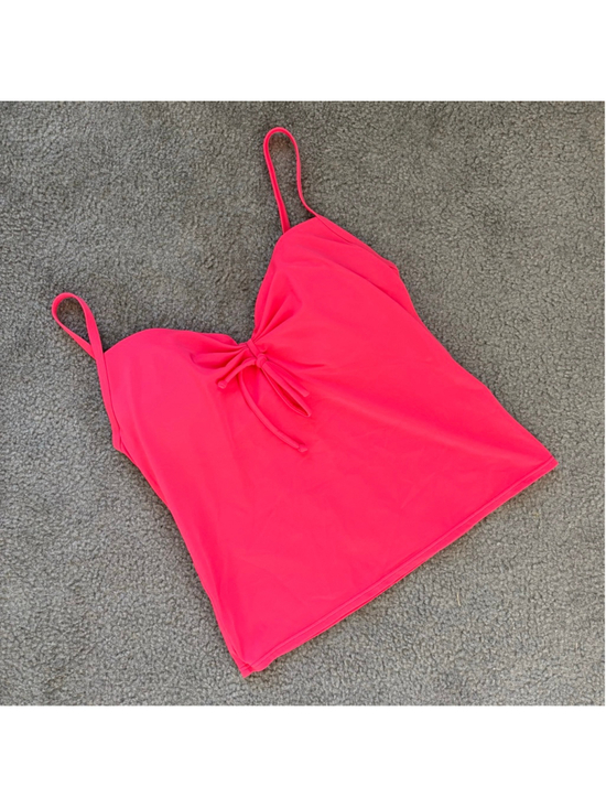 Victoria's Secret Other - EUC Victorias Secret Bright Coral Twiat Front Strappy Tankini Top Padded Cups34D